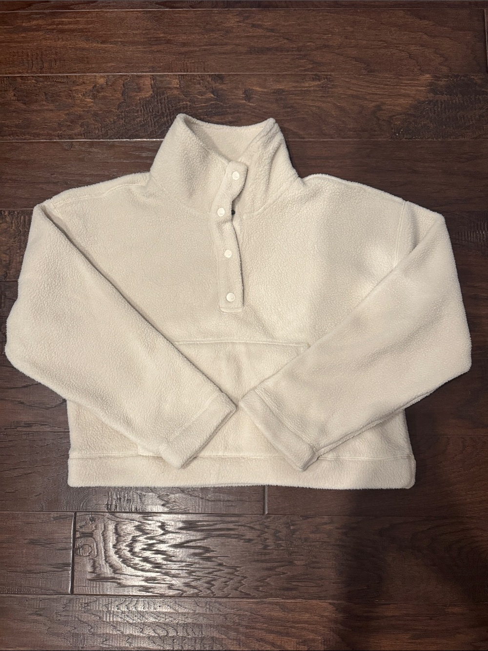 Abercrombie & Fitch Sherpa Cream Women's Medium Snap-Front Pullover